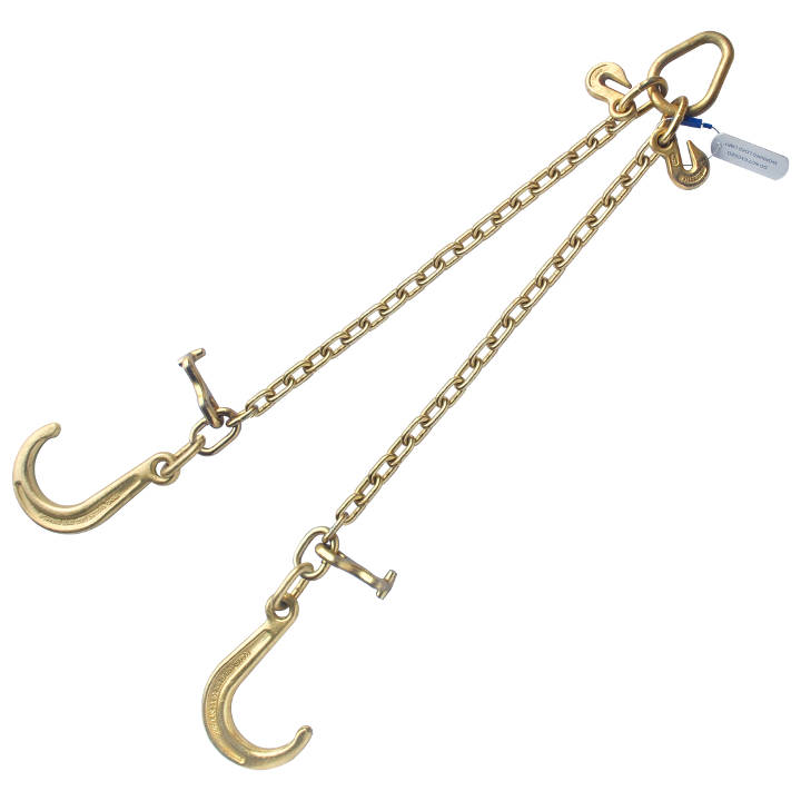 J Hook Chain, 5/16 in x 10 ft Tow Chain Bridle, Grade 80 J Hook
