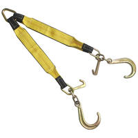 3"x24" Tow Strap V Bridle with 8" J & MJ Hook 2 Leg 5400LBS