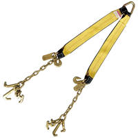 3"x36" Tow V Strap Bridle with Chain & RTJ Cluster Hook 5400LBS